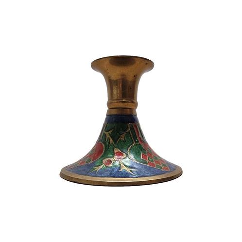 Vintage messing kerst kandelaar, Huis en Inrichting, Woonaccessoires | Kandelaars en Kaarsen, Gebruikt, Kandelaar, Minder dan 25 cm