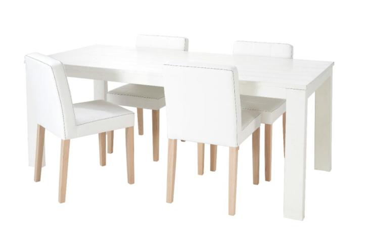 Witte Eettafel, Huis en Inrichting, Tafels | Eettafels, Gebruikt, 50 tot 100 cm, 200 cm of meer, Vijf personen of meer, Rechthoekig