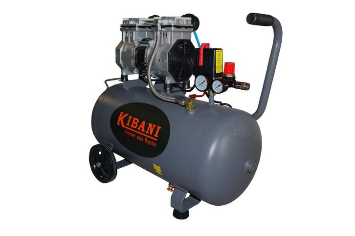 Kibani super stille compressor 50 liter olievrij 8 BAR 63 DB, Doe-het-zelf en Verbouw, Compressors, Nieuw