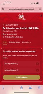 Vrienden van Amstel Live, Tickets en Kaartjes, Twee personen, Januari