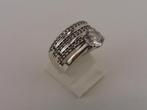 Zilveren damesring met zirkonia                          Z20, Gebruikt, ., Ophalen of Verzenden, Dame