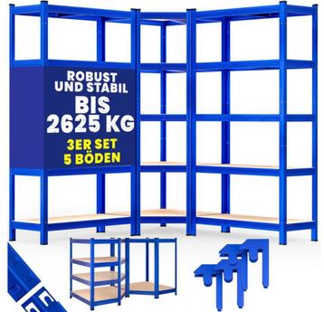 Stellingkast en hoekrekken set van 3 blauw GRATIS BEZORGD! beschikbaar voor biedingen
