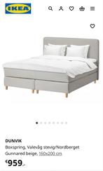 Ikea Dunvik Boxspring 160x200, Ophalen, Beige, Tweepersoons, Zo goed als nieuw