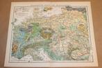 Antieke geologische kaart van Europa - circa 1900, Ophalen of Verzenden, 1800 tot 2000, Nederland, Landkaart