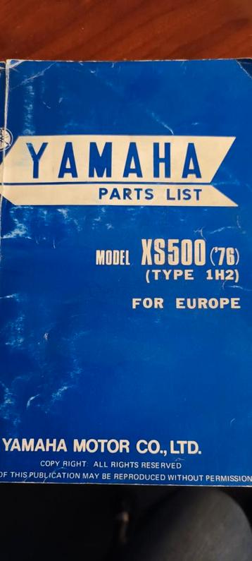 Xs500 parts list  beschikbaar voor biedingen