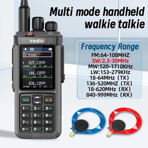 Iradio UV-98 PLUS SW HF VHF UHF CB 10W + USB prog., Telecommunicatie, Portofoons en Walkie-talkies, Nieuw, Portofoon of Walkie-talkie
