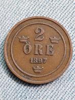 Zweden 2 Öre 1897 Oscar II, Verzenden, Overige landen, Losse munt