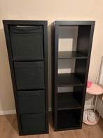 Ikea Kallax kast 4 vakken zwartbruin, Ophalen, Minder dan 50 cm, Gebruikt, 100 tot 150 cm