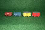 2 x gesloten wagons en 2 x open wagons, Gelijkstroom, Wagon, Ophalen of Verzenden, Zo goed als nieuw