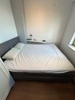 Boxspring grijs 160 x 200, Ophalen, Gebruikt, Tweepersoons, 200 cm