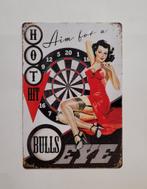 Bulls Eye darts pinup reclamebord van metaal wandbord deco, Info@deconoord.nl, Deco Noord, Nieuw, Ophalen of Verzenden