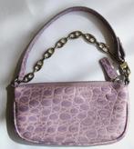 Dames Tas By Far Mini Rachel Krokodillen Effect Leer, Ophalen of Verzenden, Zo goed als nieuw, Paars, Handtas