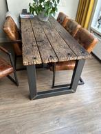 Leren eetkamerstoelen, Huis en Inrichting, Stoelen, Ophalen, Gebruikt, Overige kleuren, Leer