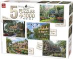 King Legpuzzel Cottage Collection 5 Puzzels 1000 Stukjes  , Ophalen of Verzenden, Meer dan 1500 stukjes, Zo goed als nieuw