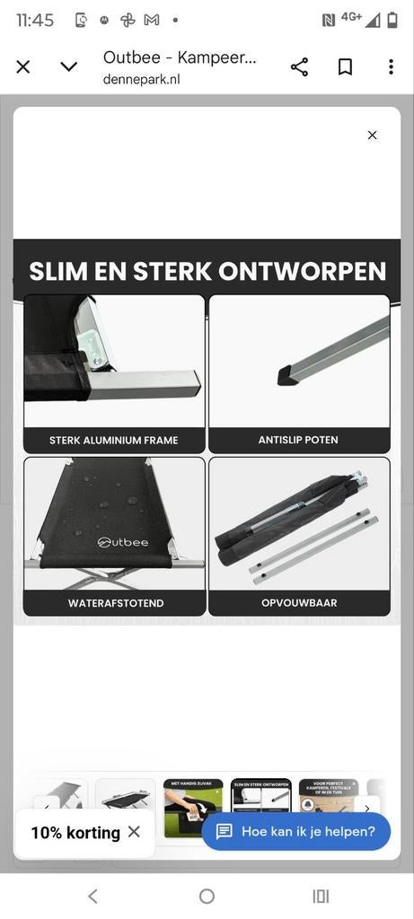 Kampeerbed - Comfortabel en compact!, Ophalen of Verzenden, Nieuw, Overige
