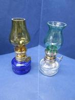 Mini Olielampjes, Tafellampjes, glas, 2 modellen, Antiek en Kunst, Antiek | Lampen, Ophalen of Verzenden