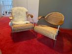 2 vintage rotan stoelen design, Huis en Inrichting, Stoelen, Twee, Ophalen