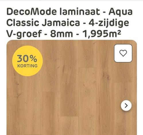 Laminaat 12m2 (6 stuks nieuw in doos) DecoMode Aqua Jamaica, Doe-het-zelf en Verbouw, Vloerdelen en Plavuizen, Nieuw, Laminaat