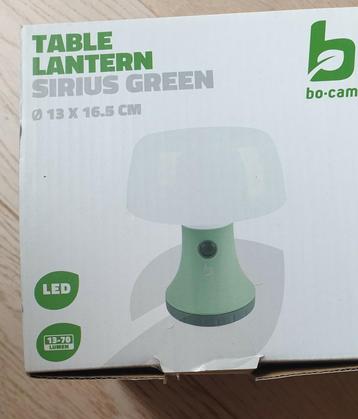 2 Bo-camp camping tafellampjes Sirius Green beschikbaar voor biedingen