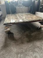 salontafel sleeper railway plat met bolle chrome poten, Huis en Inrichting, Tafels | Salontafels, Minder dan 50 cm, Rechthoekig