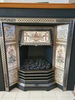 Gietijzeren Engelse inzet haard met tegels, Ophalen, Gebruikt, Inzethaard, Elektrische haard