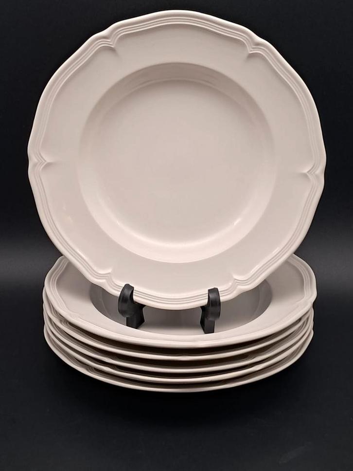 6x diepe borde Manoir Villeroy en Boch, Huis en Inrichting, Keuken | Servies, Zo goed als nieuw, Bord(en), Overige stijlen, Porselein
