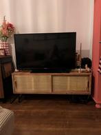 Rotan TV Meubel met Schuifdeuren, Ophalen, Gebruikt, 100 tot 150 cm, Minder dan 100 cm