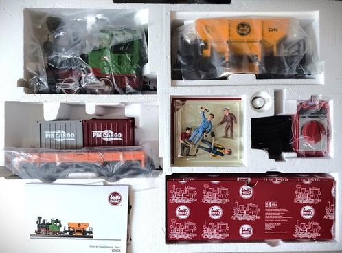 LGB set 70403 met Playmobil containerkraan en vrachtauto, Hobby en Vrije tijd, Modeltreinen | Overige schalen, Nieuw, Treinset