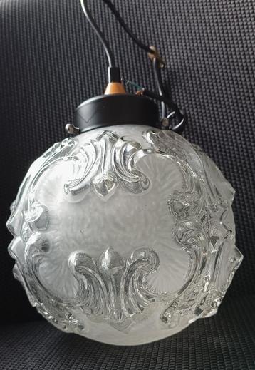Glazen hanglamp -hal lamp -keukenlamp ,gestileerde kunst 60s beschikbaar voor biedingen