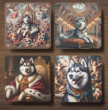 Husky Barok onderzetters met houder beschikbaar voor biedingen