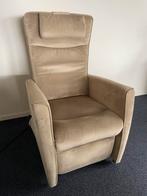 Prominent sta op relax stoel grijs/beige stof in goede staat, Minder dan 75 cm, Stof, Ophalen of Verzenden, Zo goed als nieuw
