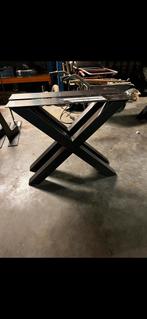 Tafelpoot kruis staal. Zwart, Huis en Inrichting, Ophalen of Verzenden, Zo goed als nieuw, Rond, 50 tot 100 cm