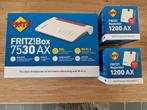 FritzBox 7530AX + 2 x 1200 AX repeater, Computers en Software, Routers en Modems, Ophalen of Verzenden, Nieuw, Router met modem