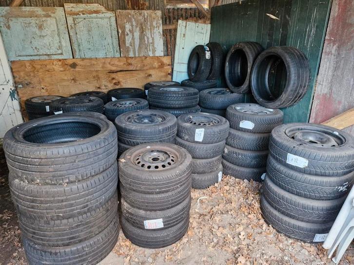 Partij banden en velgen, Auto-onderdelen, Banden en Velgen, Banden en Velgen, Zomerbanden, Overige maten, 205 mm, Overig, Gebruikt