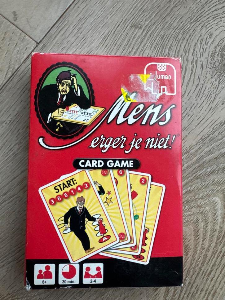 Mens Erger Je Niet Kaartspel - Jumbo, Hobby en Vrije tijd, Gezelschapsspellen | Kaartspellen, Zo goed als nieuw, Drie of vier spelers
