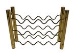 Vintage Regency Messing Wijnrek Design David Lange 70's, Huis en Inrichting, Gebruikt, Vintage, Vintage, Metaal