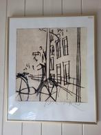 Marc Raven - Fiets door Amsterdam - Print met Certificaat, Ophalen of Verzenden