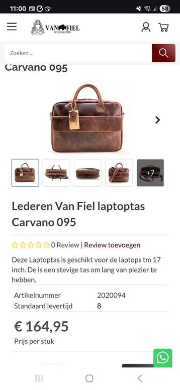 Van Fiel lederen laptop tas  beschikbaar voor biedingen