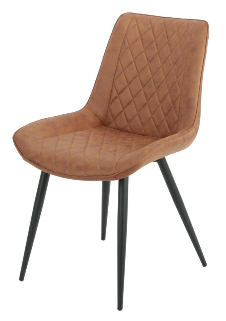 Stoel Tampa Cognac, Huis en Inrichting, Stoelen, Nieuw, Vijf, Zes of meer stoelen, Hout, Kunststof, Leer, Metaal, Riet of Rotan