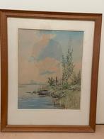 Aquarel van Piet Zonneveld, Antiek en Kunst, Kunst | Schilderijen | Klassiek, Ophalen of Verzenden