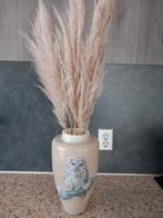 Handgemaakte vaas met unieke uil decoratie, Ophalen, Overige kleuren, Aardewerk of Porselein, Zo goed als nieuw