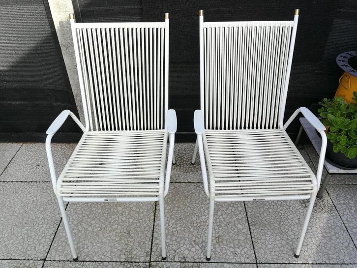 Vintage spaghetti stoelen van het merk Mauser, jaren 60/70, Tuin en Terras, Tuinstoelen, Gebruikt, Metaal, Stapelbaar, Ophalen
