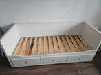 Uitschuifbare 2-persoons bedbank 80x200 met opberglades, Huis en Inrichting, Slaapkamer | Bedden, Ophalen, Wit, Bedbank, Tweepersoons