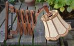 Vintage Houten Schaarlamp., Huis en Inrichting, Lampen | Wandlampen, Ophalen, Gebruikt, Metaal, Vintage