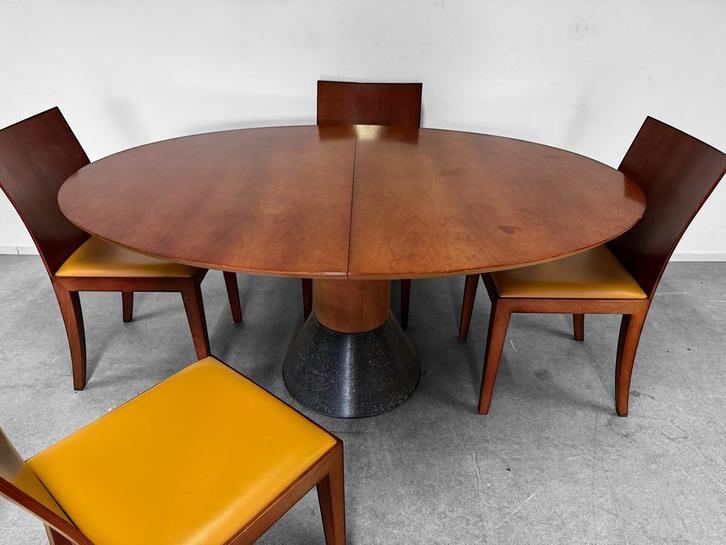 Arco balance ovaal (uitschuifbaar) kersen hout met stoelen, Huis en Inrichting, Complete eetkamers, Gebruikt, Ophalen of Verzenden
