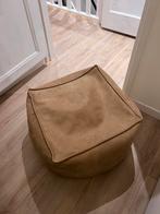 Vierkante caramel/bruine poef, Ophalen, Gebruikt, Vierkant, Minder dan 50 cm