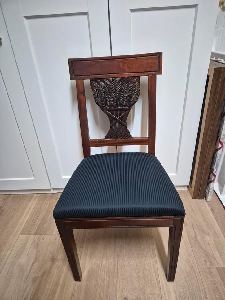 Zes antieke eetstoelen met tarwe korenaar motief, Antiek en Kunst, Antiek | Meubels | Stoelen en Banken, Ophalen