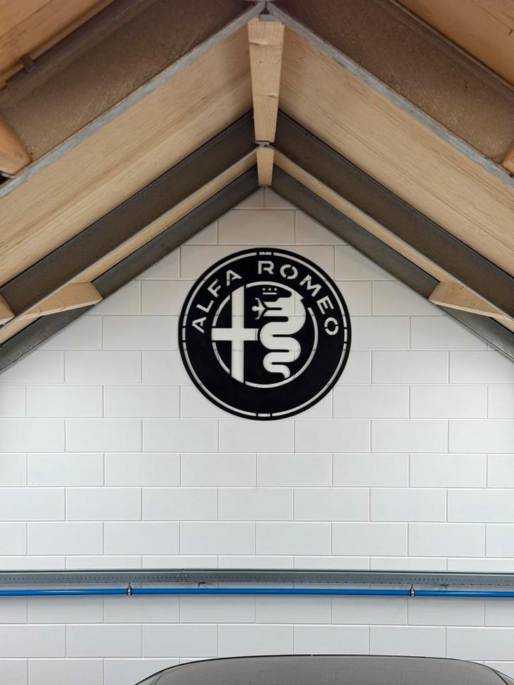 Alfa Romeo reclame bord staal, Verzamelen, Merken en Reclamevoorwerpen, Nieuw, Reclamebord, Ophalen of Verzenden