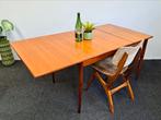 Vintage Eettafel jaren 60/70 retro teak uittrektafel, Huis en Inrichting, Ophalen, Gebruikt, Teakhout, 50 tot 100 cm