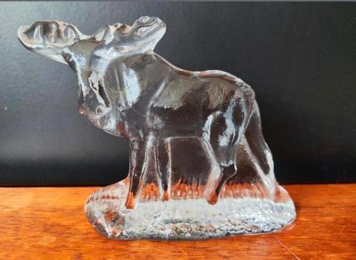 Bergdala vintage glazen presse papier eland, 10x12 cm, Antiek en Kunst, Antiek | Glas en Kristal, Ophalen of Verzenden